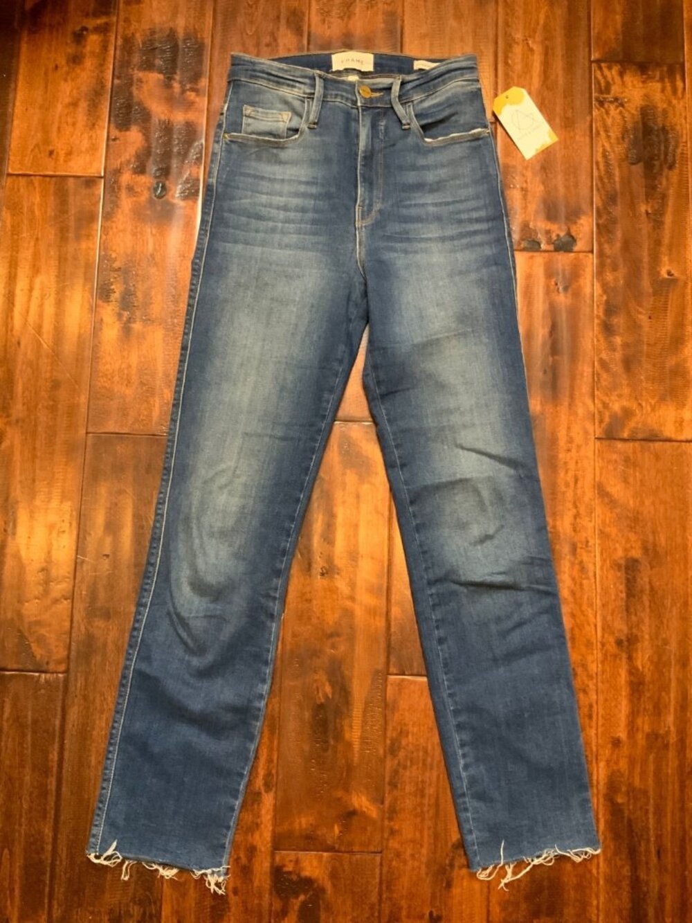 Frame Blue Stone Wash Le Sylvie Slender Straight Jeans, Size 25